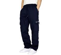 Men s Casual Fleece Joggers Drawstring Sweatpants Trousers Cotton Stretch Athletic Pants Cargo Work Trousers Men Comfort Tracksuit Bottoms Pants Loose fit Gym Running Workout Sports (zA-Navy, XXXXL)