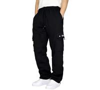 Men s Casual Fleece Joggers Drawstring Sweatpants Trousers Cotton Stretch Athletic Pants Cargo Work Trousers Men Comfort Tracksuit Bottoms Pants Loose fit Gym Running Workout Sports (zA-Black, XXXXXL)