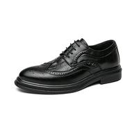 Men’s Classic Lace-Up Leather Oxford Shoes Round Toe Platform Business & Casual Spanish Style(Negro,8 UK)