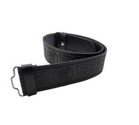 Men’s Classic Leather Kilt Belt Perfect Accessory for Your Kilt Outfit - Authentic Scottish Leather Kilt Belts Premium Celtic Embossed Adjustable (Lion Rampant Embossed, XXXL - Large)
