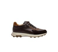 Men’s Classic Leather & Suede Trainers - Real Leather Sneakers with Cushioned Insole & Cleated Outsole - Casual & Smart-Casual Everyday Footwear[OU18-1-COFFEE-45] Brown