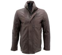 Men’s Classic Warm Brown Leather Biker Jacket