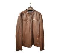 Men`s Clothing Jacket Coat Brandy Aw22 - male - Barba - Leather Jackets - Brown - L - Jackets L