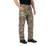 Men’s Combat Trousers US Army M65 Military Style Multi Pocket Cargo Work Pants Tactical Casual Walking Outdoor Hiking Adjustable Waist Drawstring Leg - Universal Camo - 30