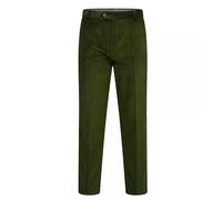 Men’s Corduroy Trousers - Classic Cotton Cord Flat Front Pants with Pockets - Smart Casual & Formal Office Wear - Waist 30-50, Olive 40W/27L