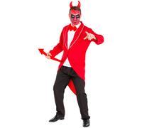 Men’s Costume Devil Halloween Fancy Dress Outfit Adult Hell Fire Headband Horns