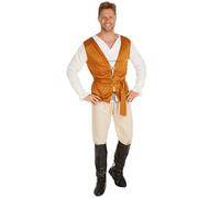 Men’s Costume Medieval Peasant Halloween Fancy Dress Outfit Historical Adult