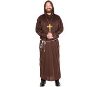 Men’s Costume Monk Cowl Robe Cosplay Priest Friar Medieval Hooded Halloween