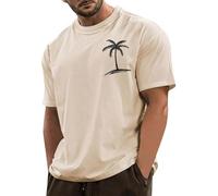 Men’s Cotton Linen Shirt Long Sleeve Casual Henley Collarless Grandad Shirts Summer Beach Tops Novelty Party Clubwear Basic Pullover （Khaki, L