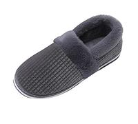 Men’s Crazy House Slippers - Plush Flip Flop Indoor Footwear with Soft Cotton Lining, Warm Winter Bedroom Shoes, Anti-Slip Comfort Slippers for Men and Teen Boys Grey