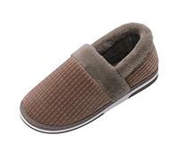 Men’s Crazy House Slippers - Plush Flip Flop Indoor Footwear with Soft Cotton Lining, Warm Winter Bedroom Shoes, Anti-Slip Comfort Slippers for Men and Teen Boys Coffee