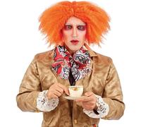Men`s Curly Ginger Wig for Mad Hatter Alice in Wonderland Fancy Dress Costume
