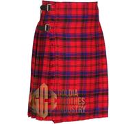 Men’s Custom Made 8 Yard Kilt - Traditional Scottish Tartan Kilts in Various Tartans (Robertson Red Tartan)