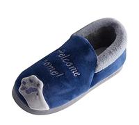 men’s Cute Cat Slippers with Plush Fleece Lining, Non-slip Rubber Sole Warm Indoor House Shoes, 3D Cat Pattern Design, Slip-On Comfy Winter Slippers, Soft Furry Upper, Lightweight and Durable