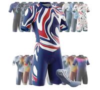 Men’s Cycling Skinsuit - Breathable, Quick Dry Triathlon Suit - Short Sleeve One Piece Bodysuit for Bicycle Training, Racing Bike Top, Cyclist Clothing (7,XL)
