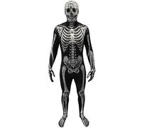 Men`s Day of the Dead Morphsuit Skeleton Halloween Fancy Dress Costume