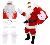 Men’s Deluxe 12-Piece Father Christmas Costume - Complete Santa Outfit in XXXX-Large Size for Festive Fancy Dress & Holiday Events