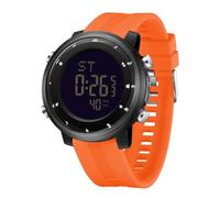 Men’s Digital Sports Watch, Waterproof Military Watch with Flashlight, Dual Time, Stopwatch Countdown Alarm Snooze, Silicone Strap Outdoor Electronic Wrist Watch for Running Gym (Black 0range)