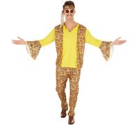 Men’s Disco Star Costume Man Halloween Fancy Dress Outfit Carnival Woodstock