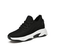 Men’s Elevator Shoes, Hidden Height Increasing Trainers, Lightweight Breathable Mesh Sneakers, Casual Athletic Boosting Shoes (Black-4cm/1.5'',8)