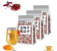 Men’s Essentials Five Flavors Goji Berry Tea, Schisandra Dodder Tea, 20/40/60pcs Five Flavors Wolfberry Tea, Chinese Kidney Care Tea Health Liver Care Tea for Men (60pcs-3bags)