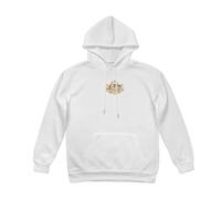 Men’s Fleece-Lined Hoodie withCommonwealth of Australia Embroidered-Style Crest Print,Warm Pullover Sweatshirt with Drawstring Hood,Soft Thick Fabric for Winter Outdoor Wear,White,3XL