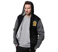 Men’s Full Zip Fleece Lined Hoodie - Democratic Socialist Republic of Sri Lanka national emblemThick Warm Hooded Sweatshirt with Pockets, Winter Casual Jacket for Outdoor and Everyday Wear,Gray,4XL