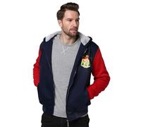 Men’s Full Zip Fleece Lined Hoodie - Ethiopian Empire national emblemThick Warm Hooded Sweatshirt with Pockets, Winter Casual Jacket for Outdoor and Everyday Wear,Red,S