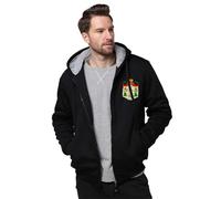 Men’s Full Zip Fleece Lined Hoodie - Ethiopian Empire national emblemThick Warm Hooded Sweatshirt with Pockets, Winter Casual Jacket for Outdoor and Everyday Wear,Black,S