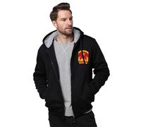 Men’s Full Zip Hooded Sweatshirt - Socialist Republic of Vietnam Heavyweight Fleece Lined Hoodie, Warm Thick Polyester Zip Up Jacket for Cold Weather & Outdoor Activities,Black,XL