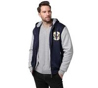 Men’s Full Zip Hooded Sweatshirt - United States of America Heavyweight Fleece Lined Hoodie, Warm Thick Polyester Zip Up Jacket for Cold Weather & Outdoor Activities,Light gray,M