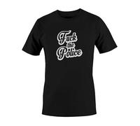 Men’s Funny Graphic T-Shirts - 100% Cotton Blend | Soft, Comfortable | Printed Designs for Casual Wear (UK, Alpha, XXL, Regular, Regular, BLK-Fuck The Police)