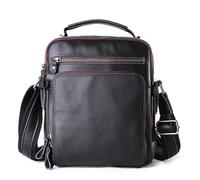 Men’s Genuine Leather Briefcase, Vintage Top-Handle Satchel, Large Capacity Computer Portfolio Handbags (black #1,L23 x W26 x H10 cmL9×W10×H4 in)