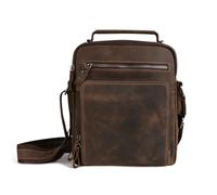 Men’s Genuine Leather Briefcase, Vintage Top-Handle Satchel, Large Capacity Computer Portfolio Handbags (brown,L23 x W26 x H10 cmL9×W10×H4 in)