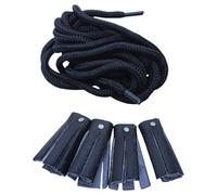 Men’s Ghillie Brogues Black - Traditional Scottish Kilt Shoes with Long Laces & Leather Tassels, Highland Formal Footwear, Black, 60in