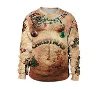 Men’s Hairy Chest Ugly Christmas Sweatshirts, Ugliest Sweater Ever, Holiday Xmas Pullover