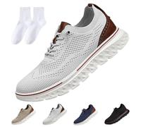 Men’s Hands Free Slip On Oxford Shoes, Ultra Comfortable Diabetic Shoes, Non Slip Walking Mesh Urban Shoes for Business & Daily Wear (Grey, Adult, Men, 12, Numeric, UK Footwear Size System, Medium)