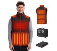 Men’s Heated Gilet with 10000mAh Battery Pack, Lightweight Heated Vest | 15 heating zones, 3 heat levels, up to 10hrs warmth, machine washable, Ideal for commuting and everyday winter wear