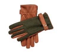 Men’s Heritage Cashmere-Lined Abraham Moon Tweed and Deerskin Leather Gloves