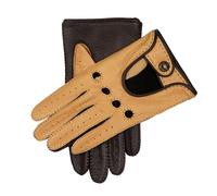 Men’s Heritage Handsewn Two-Colour Peccary and Deerskin Leather Driving Gloves - Bark/Cork / L