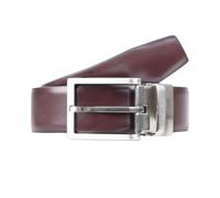 Men’s Heritage Reversible Full-Grain Leather Belt with Satin Nickel Buckle - Black/Burgundy / L