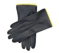 Men’s Heritage Three-Point Cashmere-Lined Leather Gloves with Colour Contrast Details - Navy (Apple) / 8.5