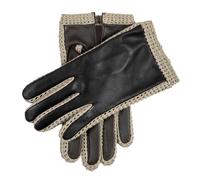 Men’s Heritage Touchscreen Leather Gloves with Crochet Details - BLACK/BLACK / 8.5