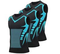 Men’s Ionic Shaping Compression Shirt, Compressionn Shirts, Confidence, Energy and Strength for You (UK, Alpha, M, Regular, Regular, 3Pcs Black)