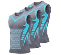 Men’s Ionic Shaping Compression Shirt, Compressionn Shirts, Confidence, Energy and Strength for You (UK, Alpha, XL, Regular, Regular, 3Pcs Gray)