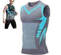 Men’s Ionic Shaping Compression Shirt, Compressionn Shirts, Confidence, Energy and Strength for You (UK, Alpha, XL, Regular, Regular, Gray)