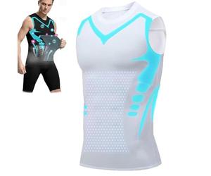 Men’s Ionic Shaping Compression Shirt, Compressionn Shirts, Confidence, Energy and Strength for You (UK, Alpha, M, Regular, Regular, White)