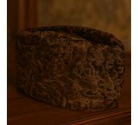 Men’s Karakul Cap - Classic Astrakhan Sheepskin Winter Hat | Warm Jinnah Diplomat Style Fur Cap | Traditional Wool-Lined Hat for Cold Weather, Sizes 56-62 cm (UK, Alpha, L, Brown)