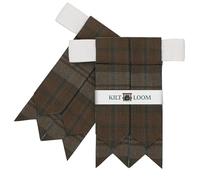 Men’s Kilt Flashes with Adjustable Buckle - Plain & Tartan Kilt Sock Garters - Acrylic Wool Highland Wear (Black Watch Weathered)