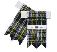 Men’s Kilt Flashes with Adjustable Buckle - Plain & Tartan Kilt Sock Garters - Acrylic Wool Highland Wear (Dress Gordon)